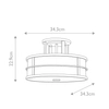 Sufitowa lampa okrągła Fusion FE-FUSION-SF-PNBR Feiss okrąg szkło mosiądz