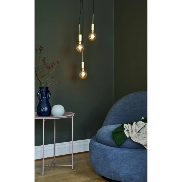 Potrójna wisząca lampa do salonu Paco 2112063035 mosiądz