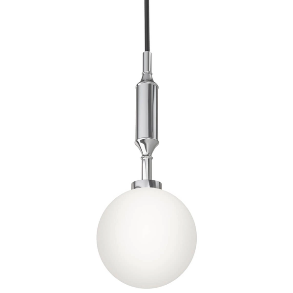 Okrągły zwis biały Ero I wisząca kula do kuchni szklana