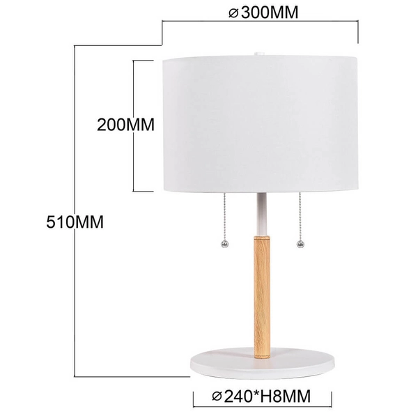 Lampka stołowa Fogo LP-0304/2T WH Light Prestige do sypialni tuba biała