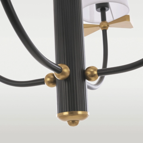 Lampa wisząca z kloszami Bow P04183BK Cosmolight czarna biała