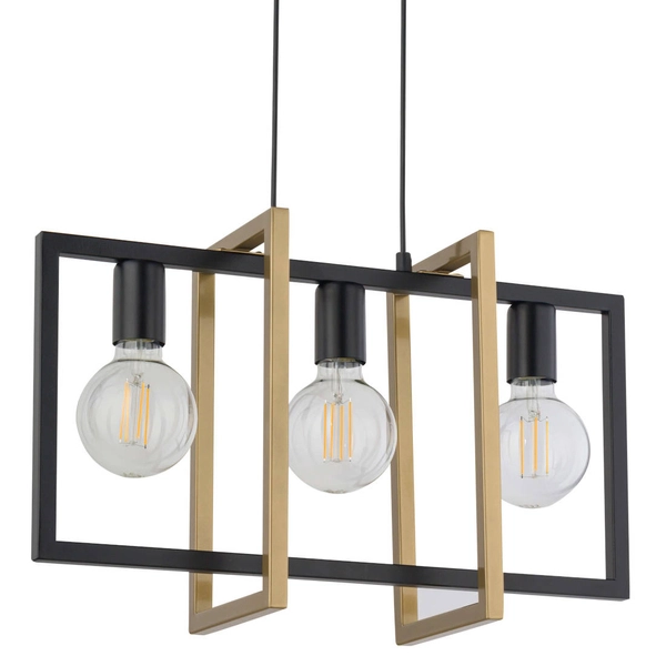 Salonowa LAMPA wisząca EDEN 32234 Sigma metalowy zwis do jadalni czarny złoty