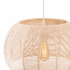Zwisająca lampa Praslin P0583 kosz pleciona bawełniana naturalna biała