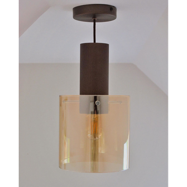 Wisząca lampa TOLEDO 74405/01/62 Lucide szklana miedziana bursztynowa