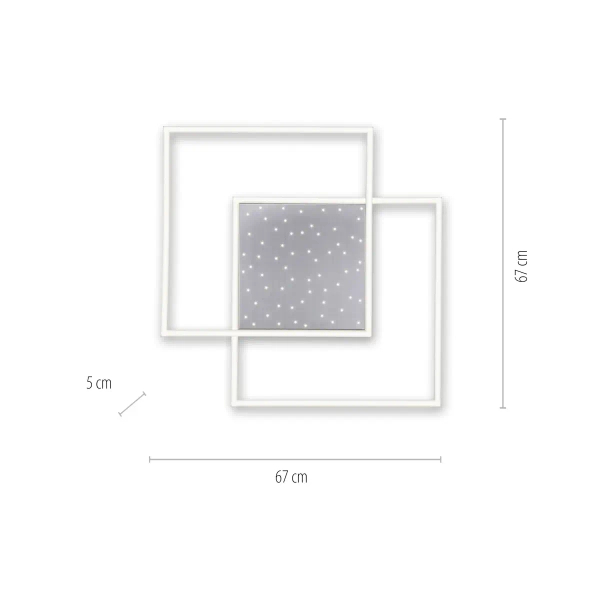 Plafon YUKI biały 6024-55 3xLED 57W 2700-5000K kwadratowa oprawa