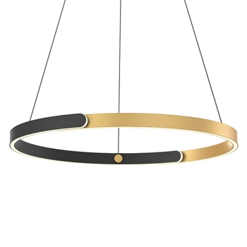 Wisząca Lampa ledowa Linos MD4417-1M-3BGD 30W 3000K ring czarny złoty