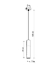 Skandynawska LAMPA wisząca SL.0650 tuba OPRAWA metalowy ZWIS okrągły beton czarny