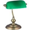 Stojąca LAMPKA industrialna BANK 4038 Rabalux metalowa LAMPA biurkowa dekoracyjna bankierska brąz zielona