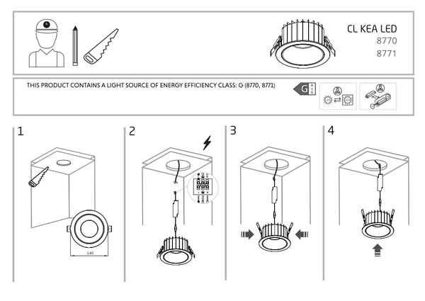 Sufitowa LAMPA wpust KEA 8770 Nowodvorski okrągła OPRAWA metalowa LED 30W 4000K do łazienki IP44 biała