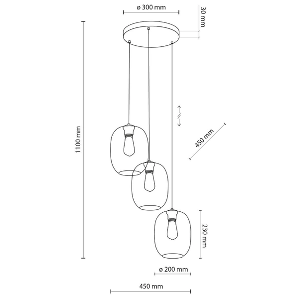Kaskadowa lampa wisząca Elio 5973 do sypialni bańki multikolor