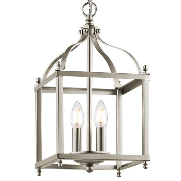Rustykalna LAMPA wisząca KL-LARKIN-P-S-NI Elstead KICHLER metalowa OPRAWA kwadratowa ZWIS geometryczny szczotkowany nikiel