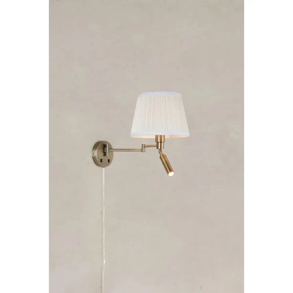 Abażurowa naścienna lampa Pivot 109017 LED 4W 3000K na wysięgniku mosiądz