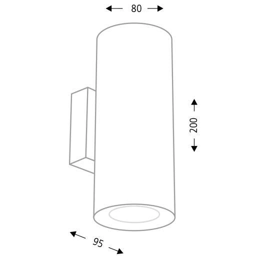 LAMPA ścienna KOBE 4440 Shilo metalowa OPRAWA kinkiet tuba czarna passa