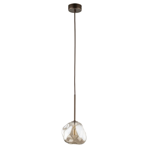 Wisząca lampa glamour Lava 11025 kula do sypialni brązowa bursztynowa