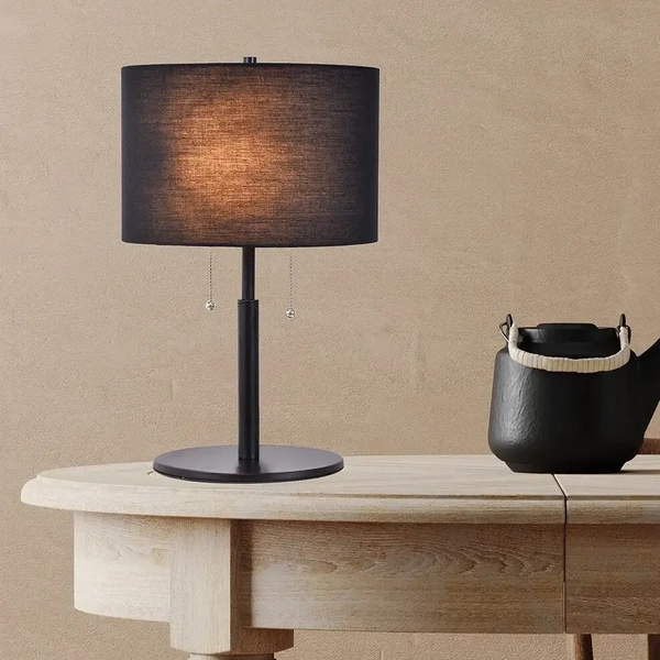 Nocna lampka sypialniana Fogo LP-0304/2T BK Light Prestige abażurowa czarna