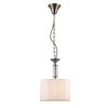 Antyczna LAMPA wisząca FERLENA PND-28343-1 Italux abażurowa OPRAWA zwis na łańcuchu brąz biały