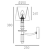 Ścienna LAMPA abażurowa SIENA  W01315WH NI Cosmolight klasyczny kinkiet z kryształkami do przedpokoju biały