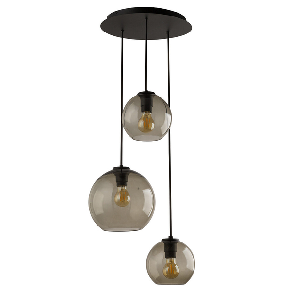 Skandynawska lampa wisząca Vetro 7641 3-płomenna nad stół szklana