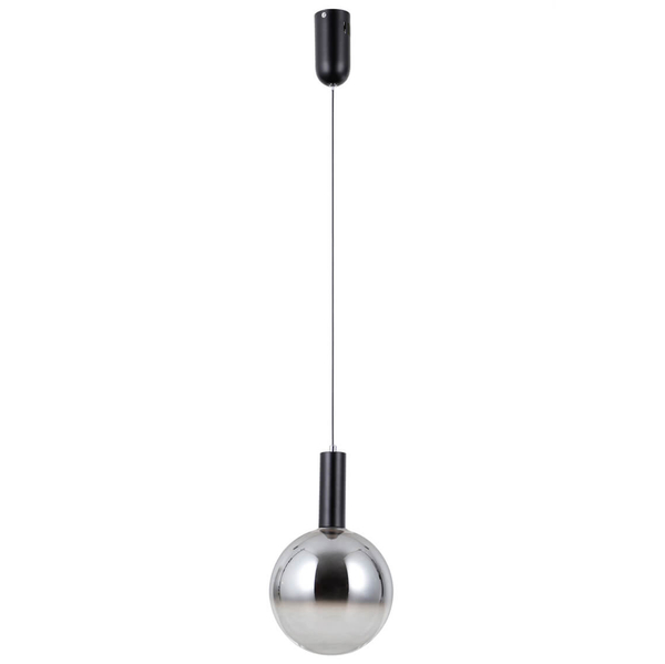 Szklana lampa zwis Strela PND-34378-1M-BK LED 5W 3000K czarny przydymiony