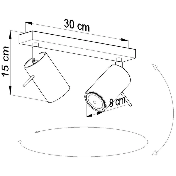LAMPA sufitowa SL.0450 metalowa OPRAWA listwa SPOT ścienne tuby szare