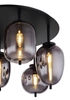 Przysufitowa lampa Blacky 15345-6D czarna przydymiona