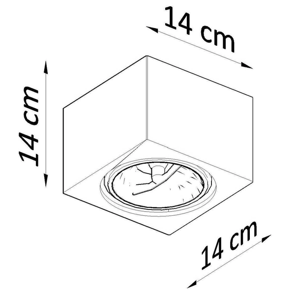 Minimalistyczny downlight ceramiczny SL.0850 kostka biała