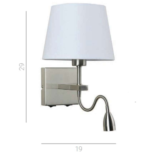 Kinkiet LAMPA ścienna NORTE WL-1122-2-BL-SN-RO-WH Italux abażurowa OPRAWA klasyczna LED 3W 3000K z peszlem nikiel biała