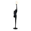 Podłogowa lampa czarna WOMAN BALLERINA 1xE27 kula biała designerska F9221