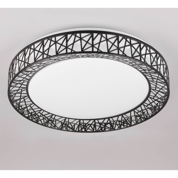 Okrągły plafon na pilota Cluster R67321102 LED 40W 2700-6500K czarny biały