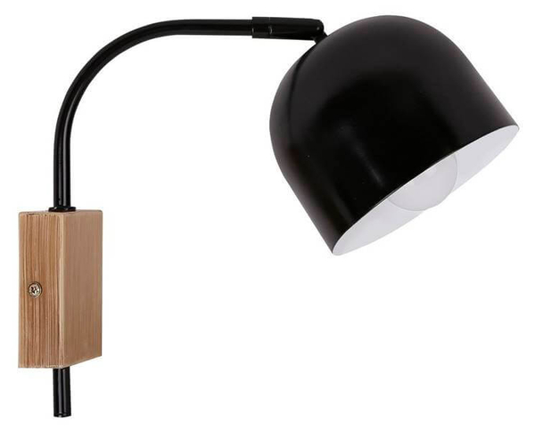 Loftowa lampa ścienna RUPI 21-76687 regulowana metalowy kinkiet czarny