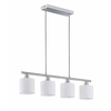 Wisząca lampa abażurowa IKERIS DL001-30334 nad stół srebrny biały