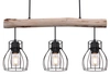 Wisząca lampa Mina 15326-3N belka z druciakami czarna drewno