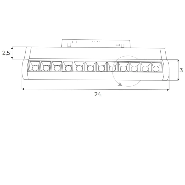 Podłużna liniowa lampa magnetyczna M0019N LED 12W 3000K do szyn czarny