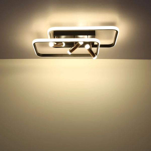 Prostokątna LAMPA sufitowa COCO 67301D1 Globo metalowe ramki LED 55W 2700K - 6000K złote