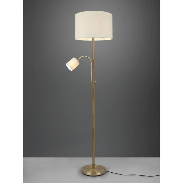 Lampa stojąca do salonu HOTEL 403900208 Trio z abażurem złoty biały