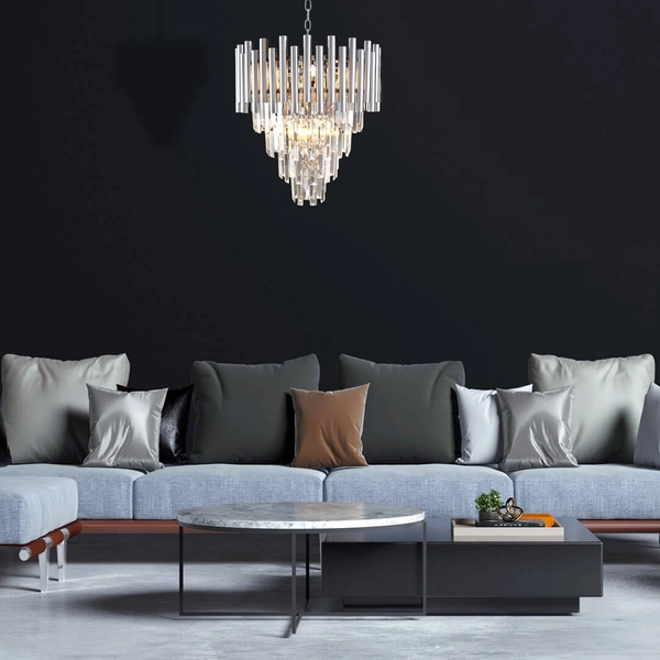 Wisząca LAMPA glamour MADISON ML5991 Milagro metalowa OPRAWA okrągły ZWIS na łańcuchu chrom