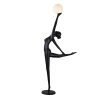 Podłogowa lampa czarna WOMAN BALLERINA 1xE27 kula biała designerska F9221