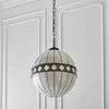 Lampa wisząca kula Fargo 67045 Interiors Tiffany do jadalni szkło beżowa czarna