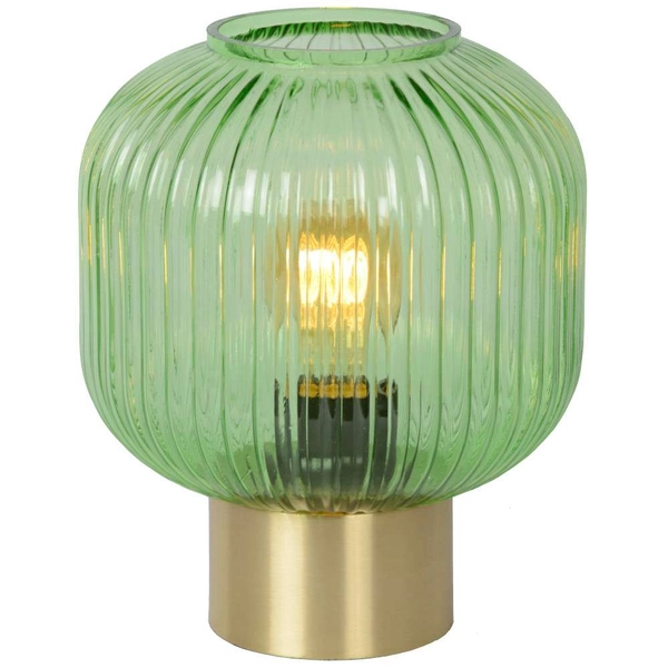 Stojąca LAMPKA nocna MALOTO 45586/20/33 Lucide szklana LAMPA loftowa stołowa zielona mosiądz