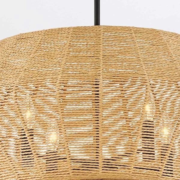 Ekologiczna wisząca lampa Luca QN-LUCA-10P-BK-CAM naturalny sznur brązowy