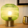 Stojąca LAMPKA nocna MALOTO 45586/20/33 Lucide szklana LAMPA loftowa stołowa zielona mosiądz
