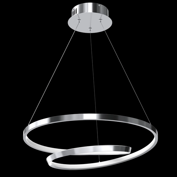 Salonowa lampa wisząca Lucero wstęga LED 48W 4000K rings chrom
