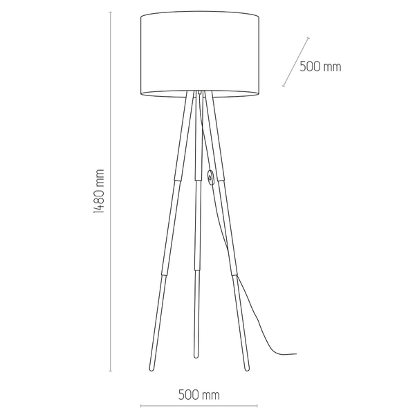 Lampa podłogowa skandynawska Tokyo 5288 TK Lighting drewniana lniana