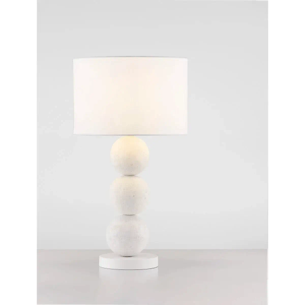 Lampka nocna z abażurem CELVIRO LE45306 kule papierowe z tkaniny biały
