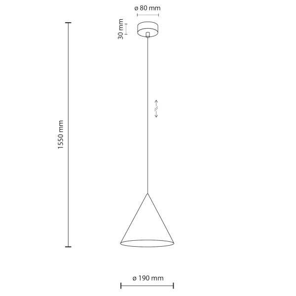 Stożkowa lampa wisząca nad stół CONO 10077 żółty
