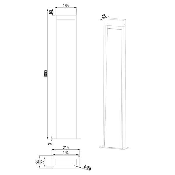Stojąca lampa ogrodowa Salmon 446960135 LED 13W 3000K IP44 słupek drewniana