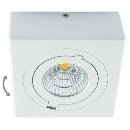 LAMPA sufitowa IGOR LED 6W 4000K 03127 Ideus metalowa OPRAWA kwadratowa regulowany plafon reflektorek biały