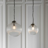 Kulista lampa wisząca Brydon 71123 Endon łańcuch szkło przezroczysty mosiądz