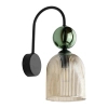 Szklana nocna lampa ścienna Sophia Cognac 11143 żebrowana zielony