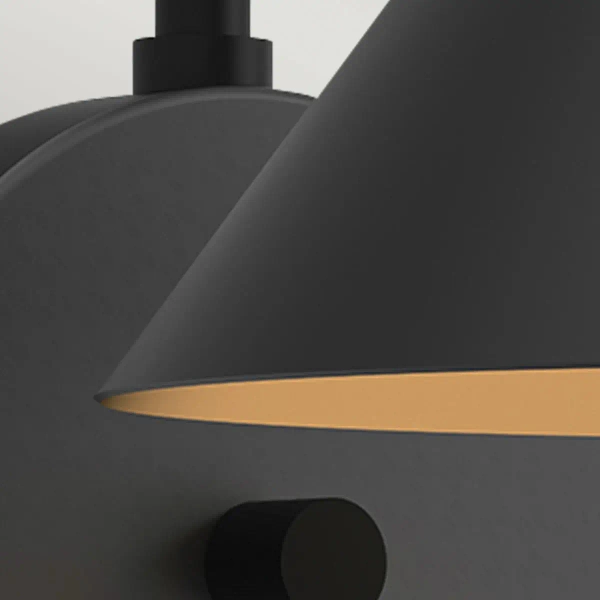 Ścienny kinkiet z włącznikiem Remyck ALM-REMYCK-1WB-BK stożek czarny